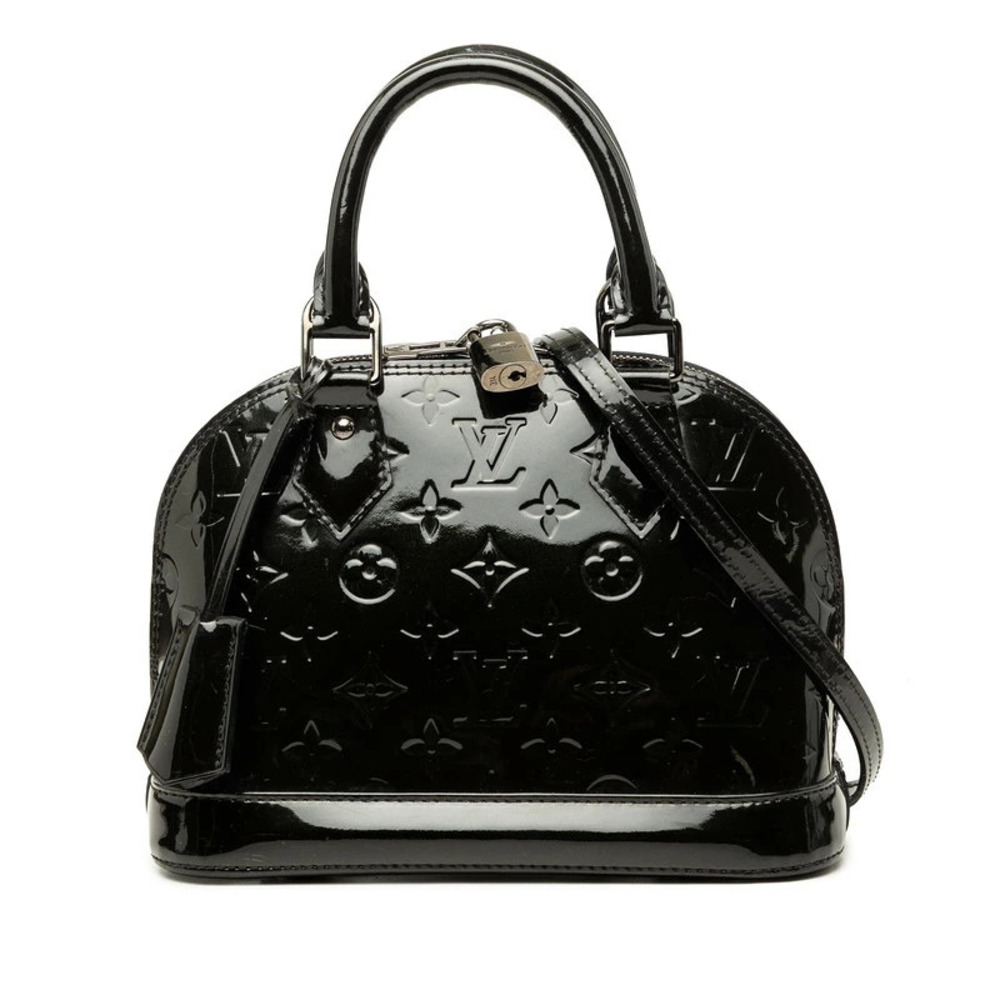 Louis Vuitton Monogram Alma Leather Top Bag Noir Black